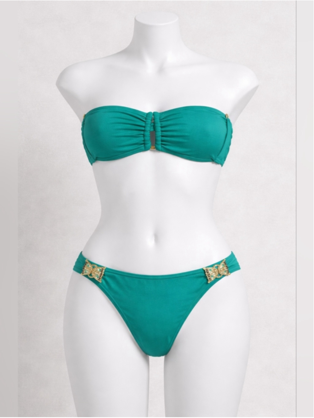 Victoria Secret Emerald Green Bandeau Bikini Set